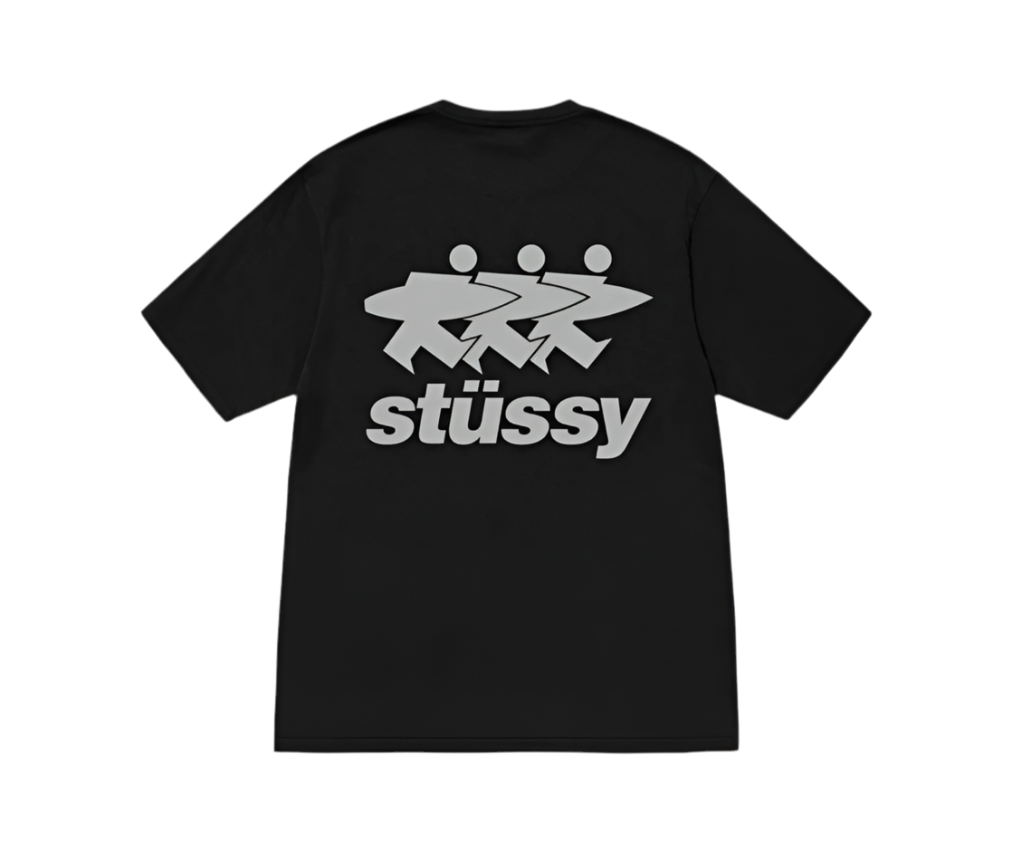 Stussy Surfwalk Black Tee (2024)