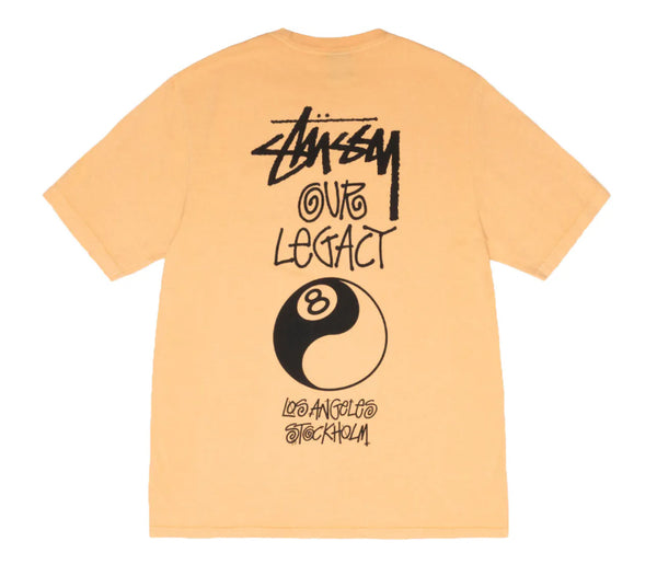 Stussy x Our Legacy Work Shop 8 Ball Yin Yang Tee Peach Pigment Dyed (2024)