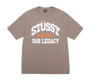 Stussy x Our Legacy Work Shop Collegiate Tee Taupe Pigment Dyed (2024)