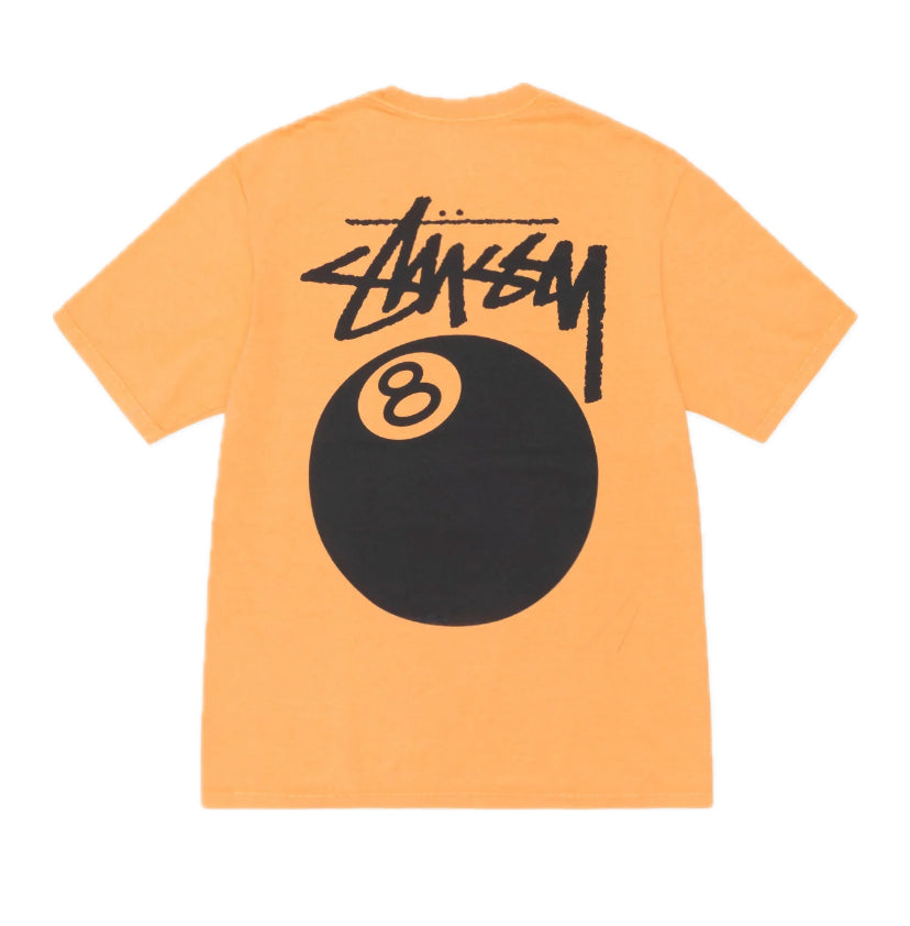 Stussy 8 Ball Pigment Dyed Orange Tee (2024)