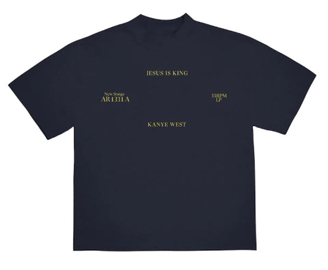 Kanye West Jesus Is King Vinyl II Navy Tee (2019)